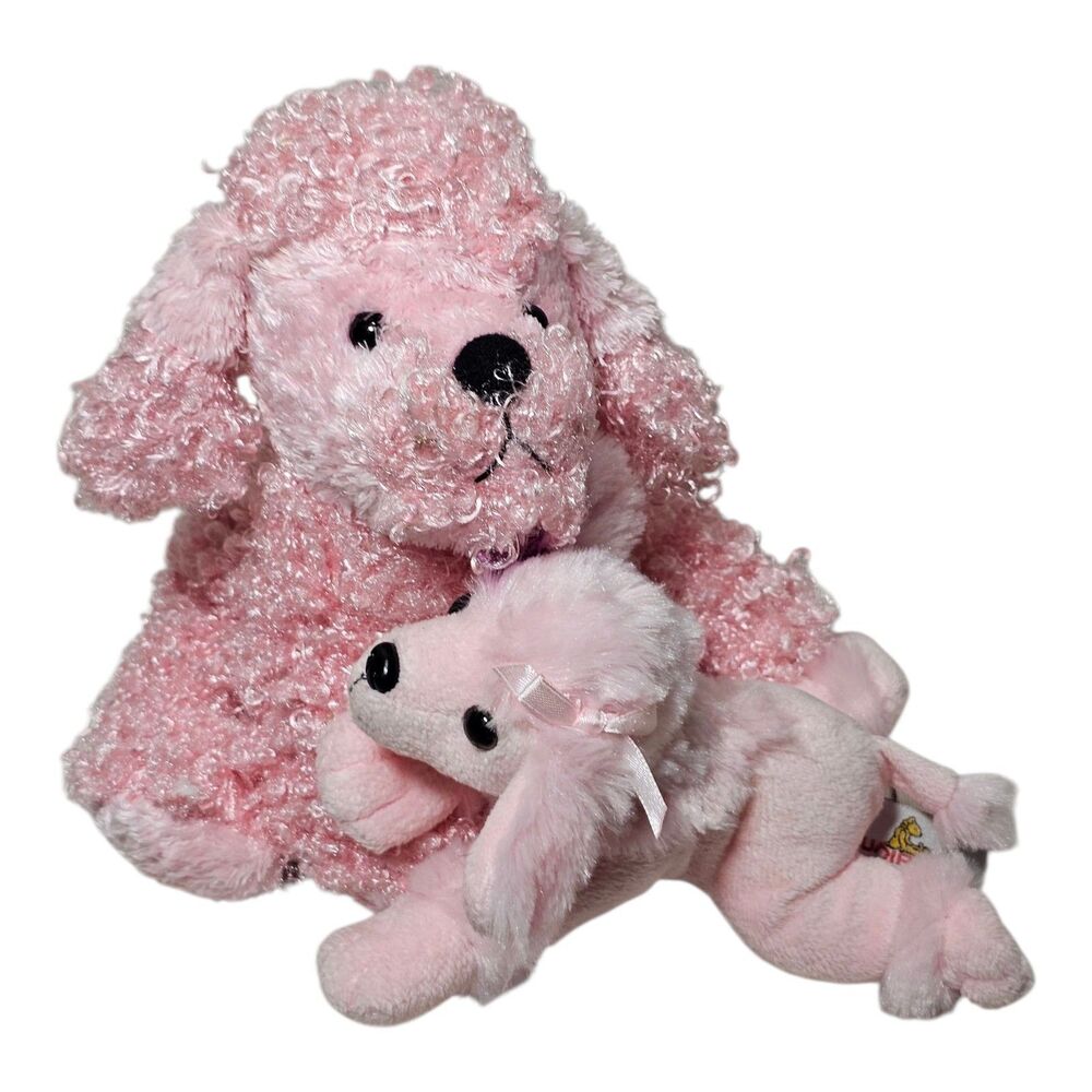 Unipak Pink Dog Plush Lot of 2 Ganz Stuffed Animal Toys